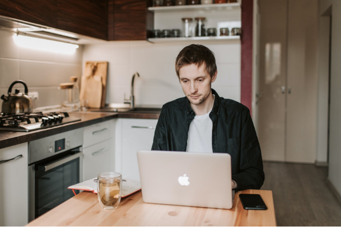 man using a laptop